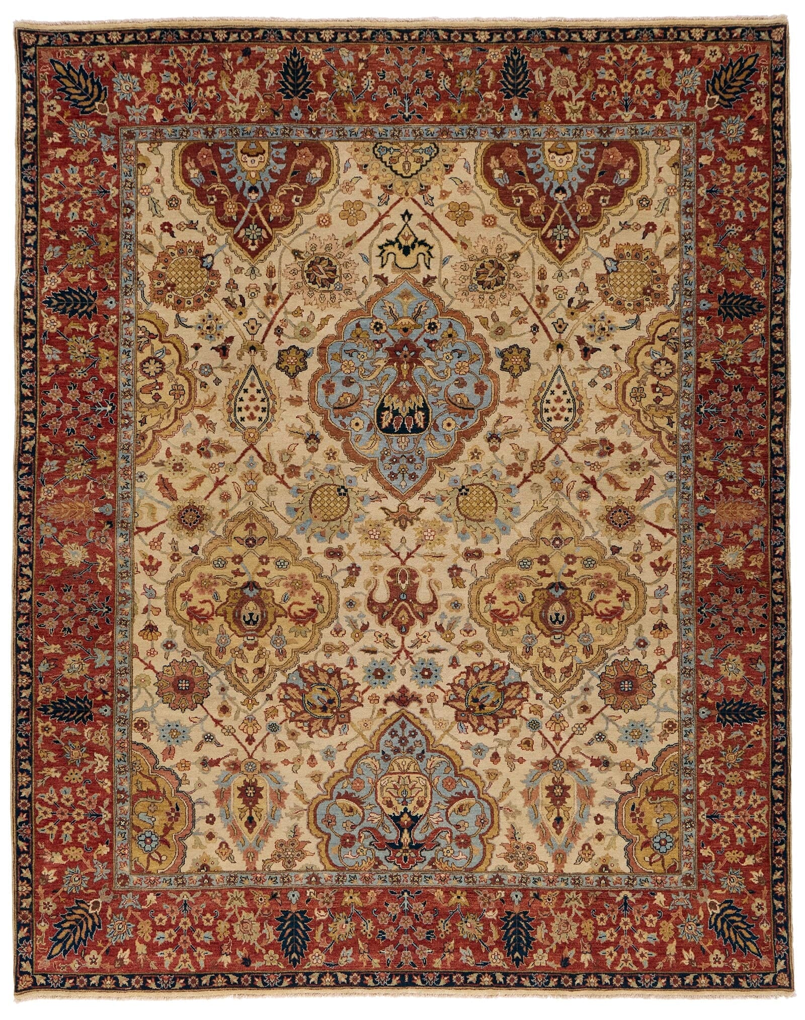 ANTIQUE REPRODUCTION PERSIAN KERMAN LAVAR IV 8x10 RUG