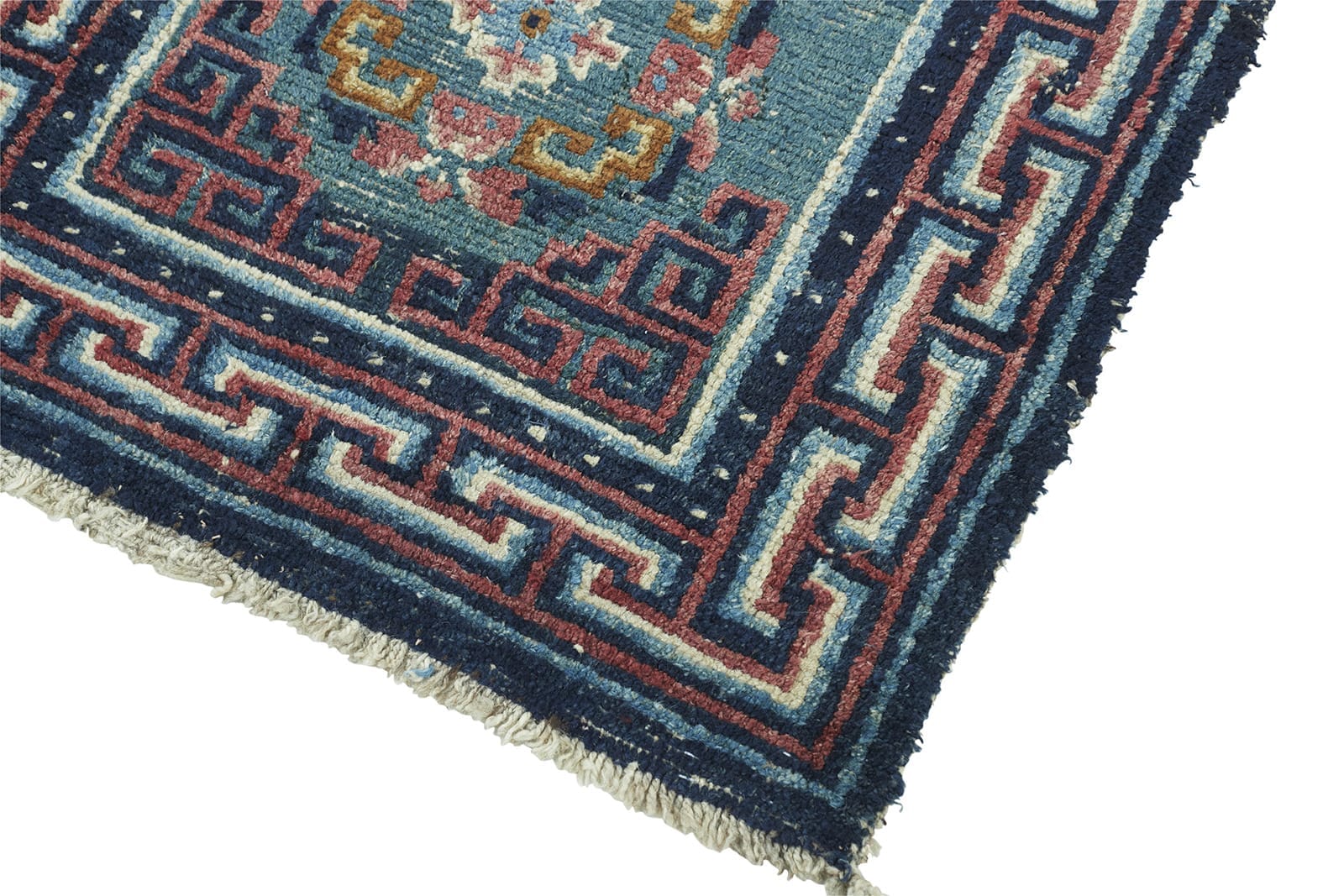 ANTIQUE TIBETAN KHADEN 2' 3" x 3' 11" 19th C Rug Detail 1