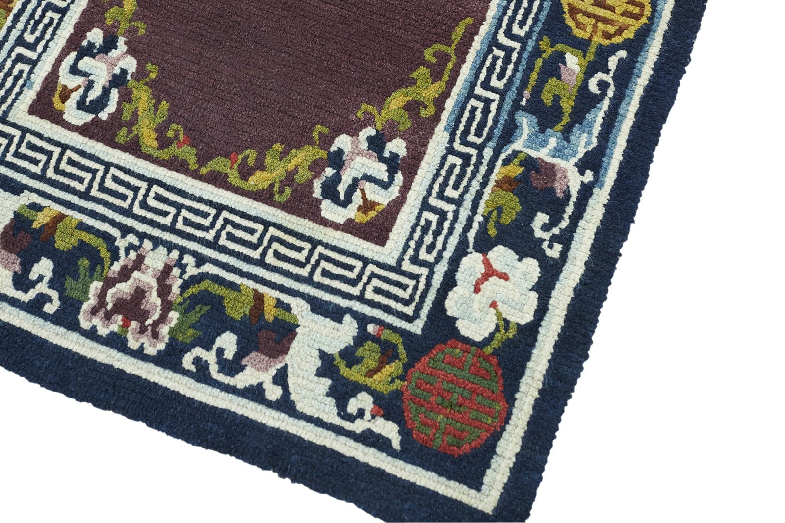 ANTIQUE TIBETAN KHADEN 2' 5" x 4' 11" Late 19th C Rug Detail 1