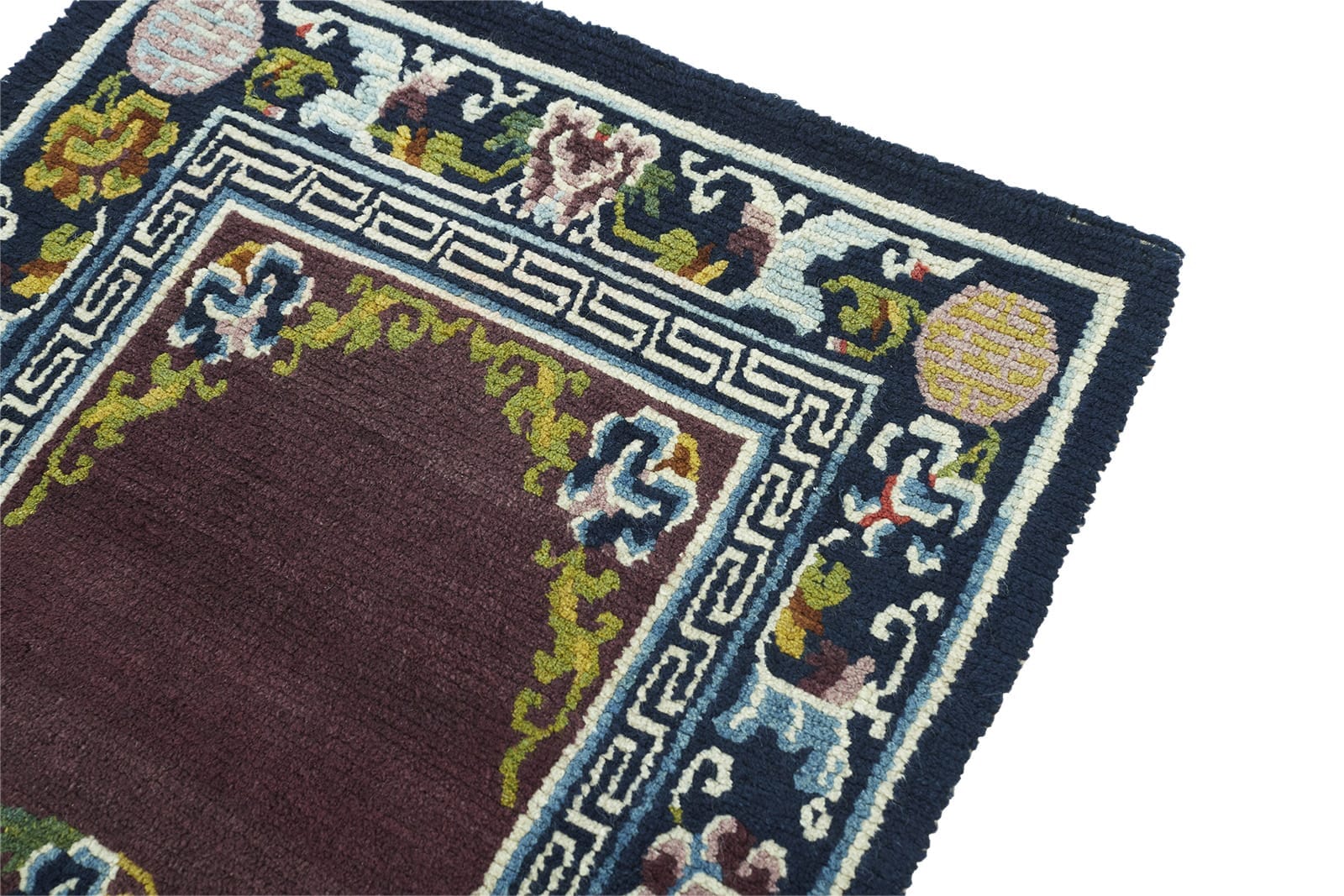 ANTIQUE TIBETAN KHADEN 2' 5" x 4' 11" Late 19th C Rug Detail 3