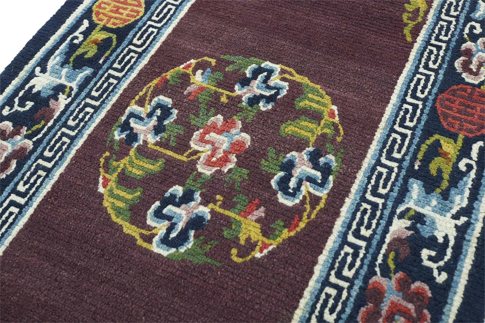 ANTIQUE TIBETAN KHADEN 2' 5" x 4' 11" Late 19th C Rug Detail 4