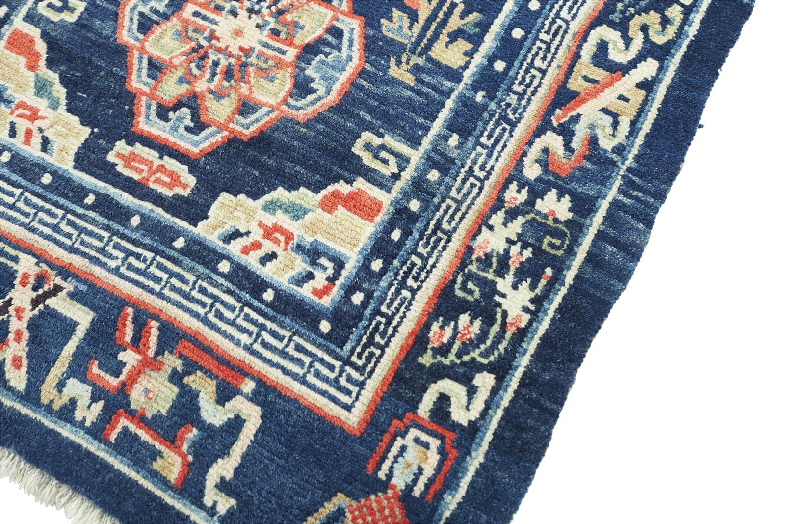 ANTIQUE TIBETAN KHADEN 2' 8" x 5' 1" 19th C Rug Detail 1