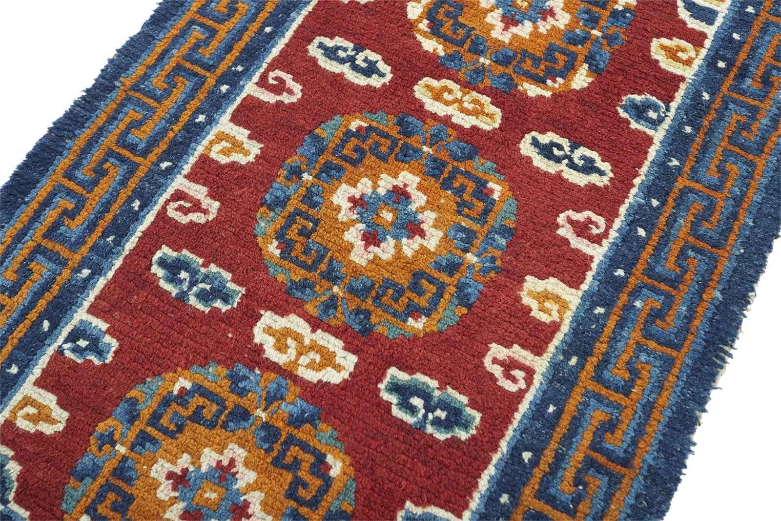 ANTIQUE TIBETAN KHADEN 2' 4" x 4' 3" 19th C Rug Detail 2