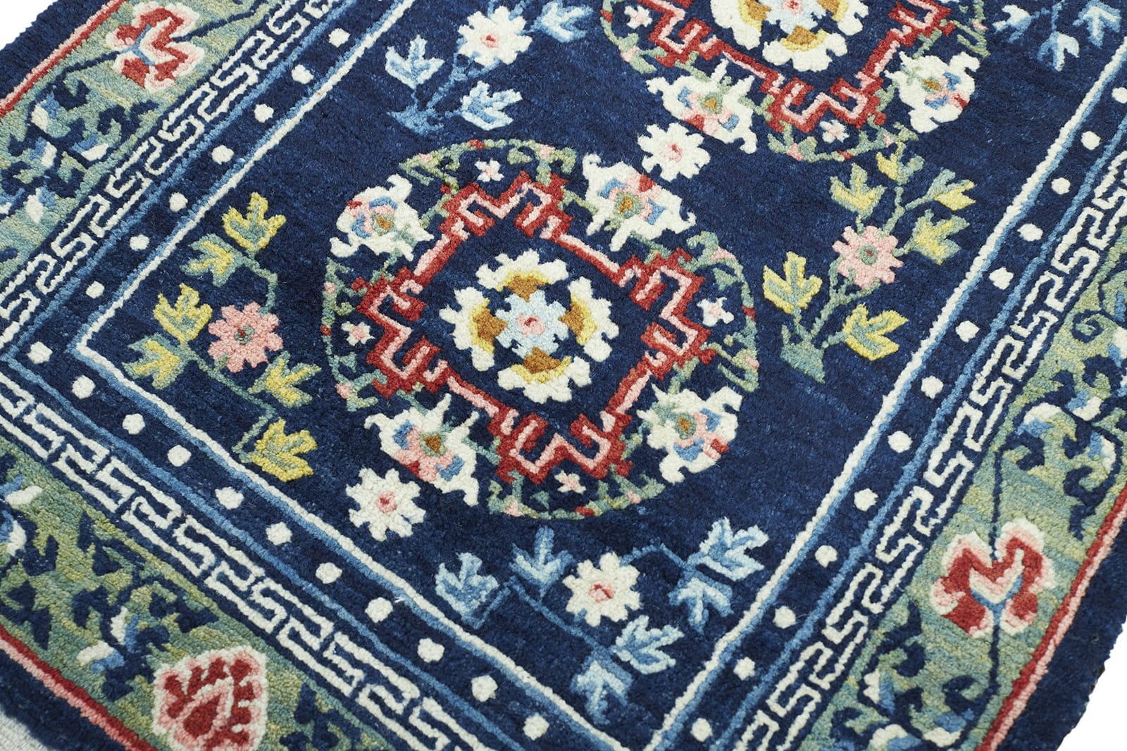ANTIQUE TIBETAN KHADEN 2' 4" x 3' 11" Late 19th C Rug Detail 1