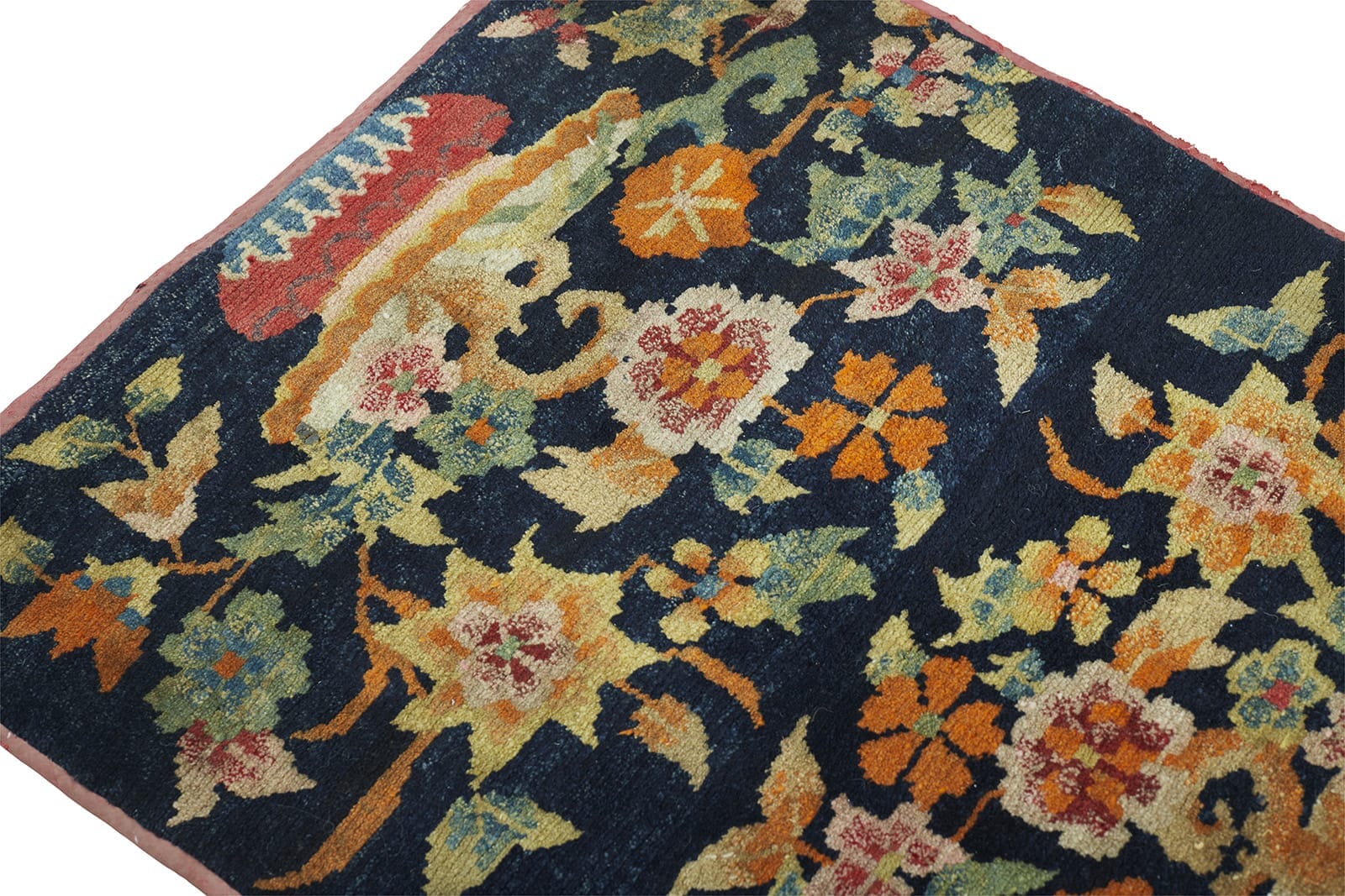 ANTIQUE TIBETAN KHAMA SITTING RUG 2' 1" x 2' 7" Late 19th C Rug Detail 2