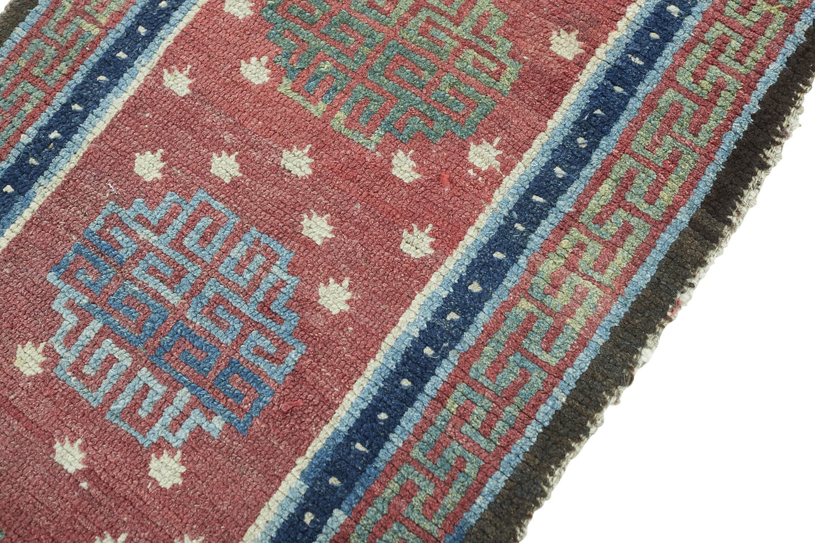 ANTIQUE TIBETAN RUNNER/ PRAYER RUG 1' 10" x 7' 2" 19th C Rug Detail 1