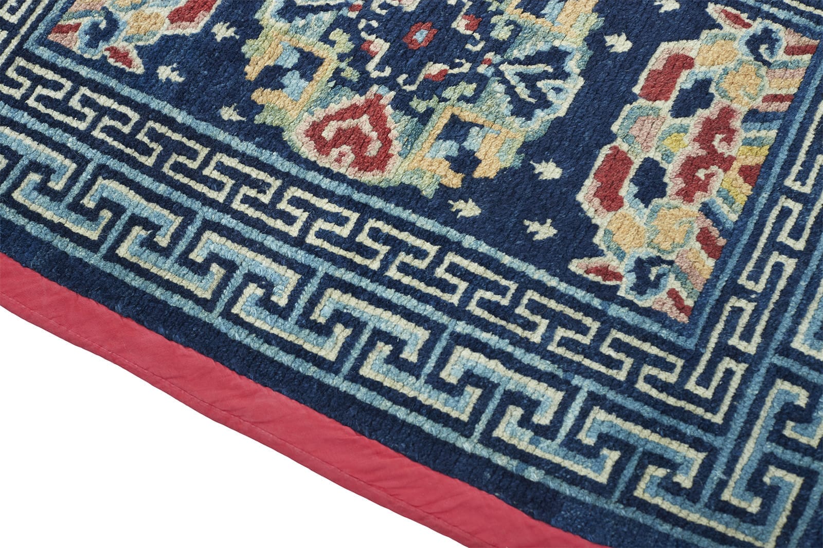 ANTIQUE TIBETAN SADDLE RUG 2' 1" x 2' 10" 19th C Rug Detail 1