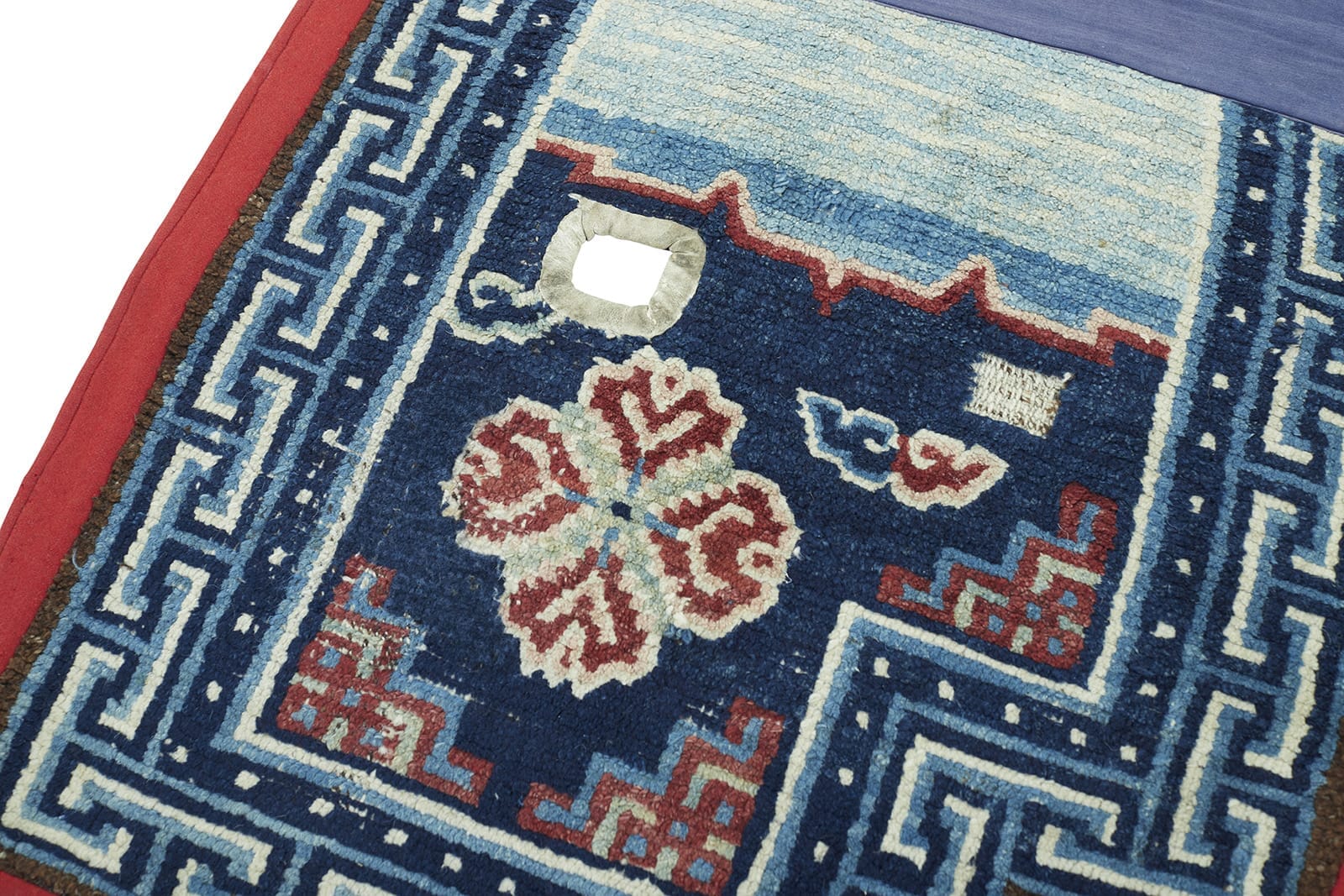 ANTIQUE TIBETAN SADDLE RUG 2' x 5' 1" 19th C Rug Detail 2