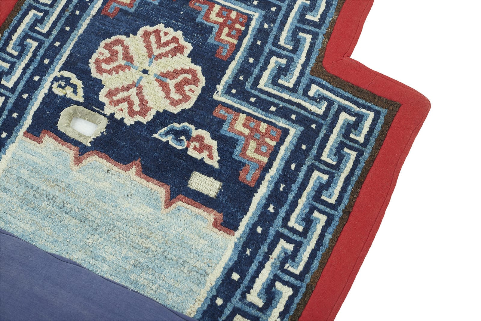 ANTIQUE TIBETAN SADDLE RUG 2' x 5' 1" 19th C Rug Detail 4