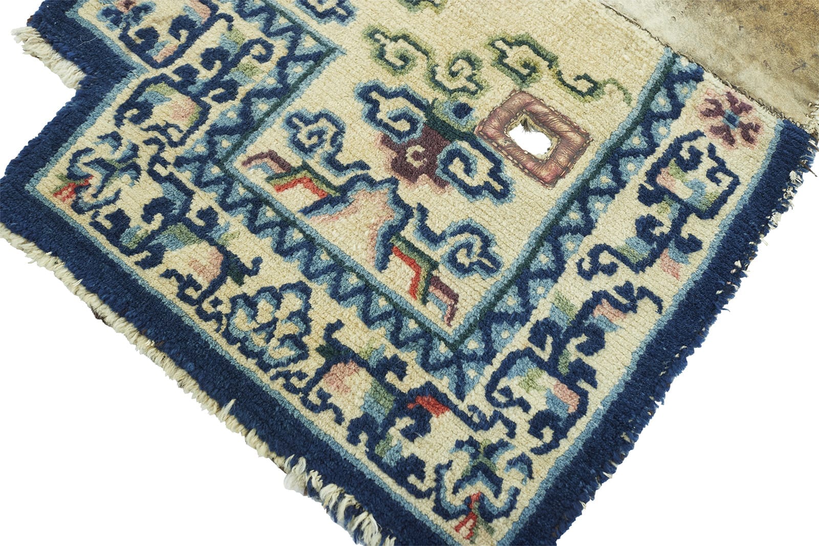ANTIQUE TIBETAN SADDLE RUG 1' 10" x 3' 8" 19th C Rug Detail 1