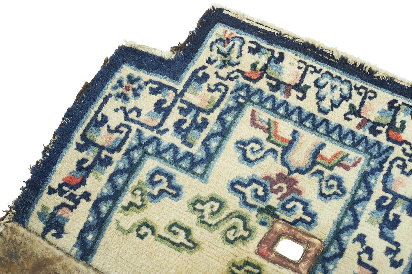 ANTIQUE TIBETAN SADDLE RUG 1' 10" x 3' 8" 19th C Rug Detail 3