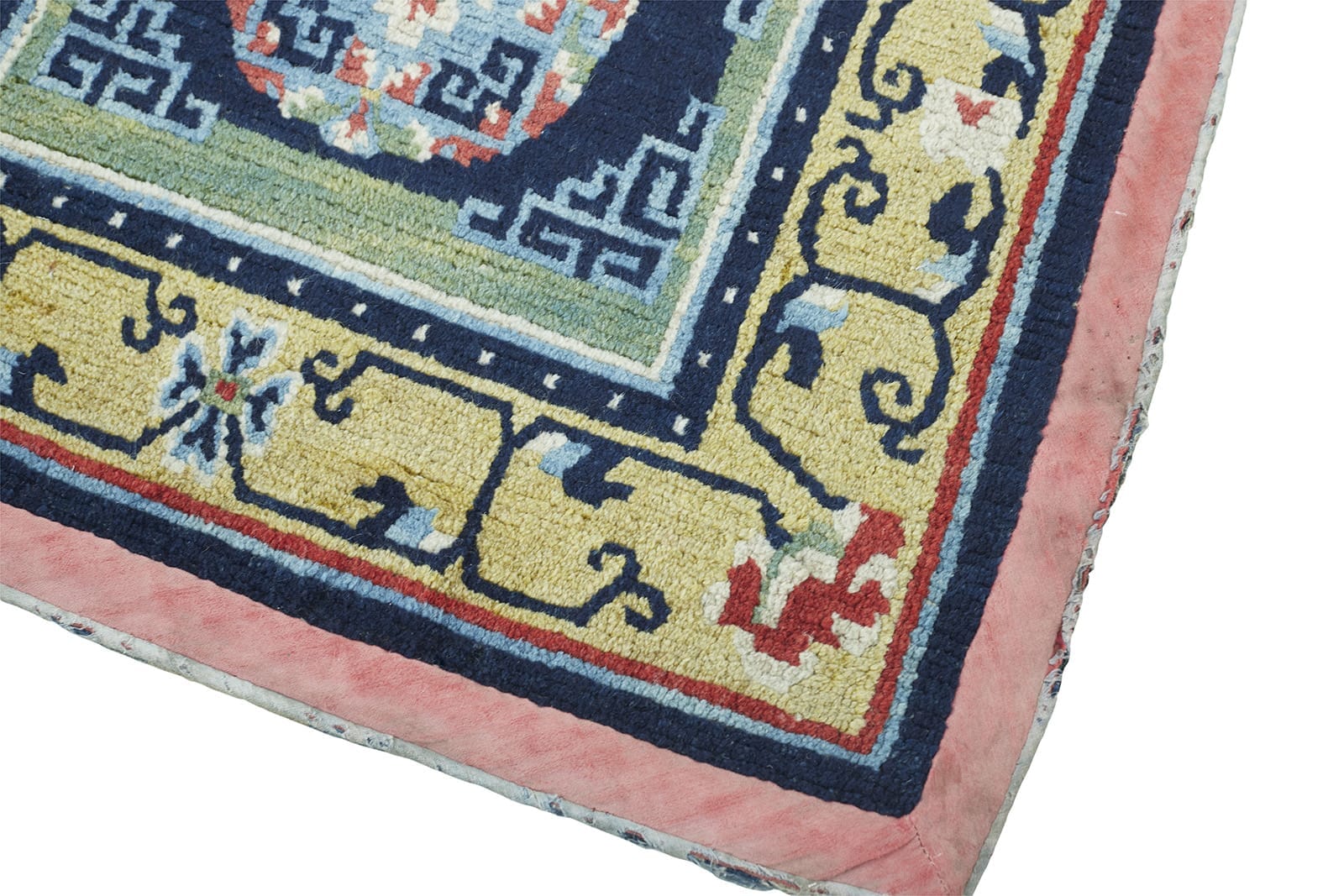 ANTIQUE TIBETAN SITTING RUG 2' 6" x 2' 5" 19th C Rug Detail 3