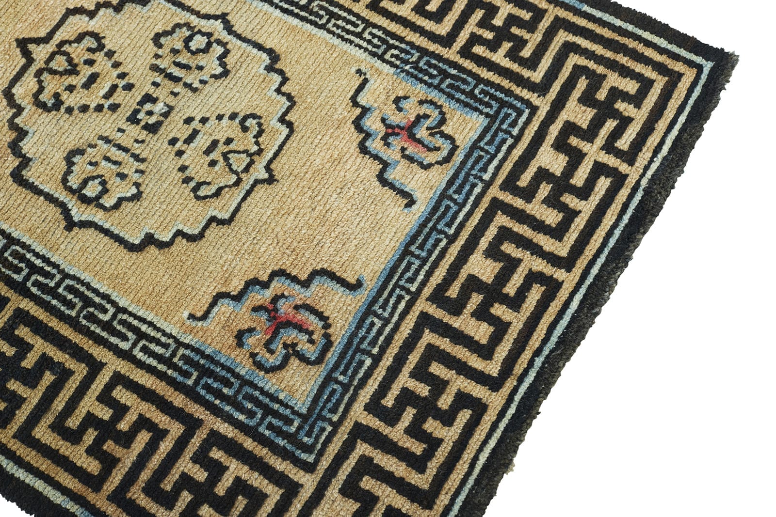 ANTIQUE TIBETAN SITTING RUG 2' 0" x 2' 9" 19th C Rug Detail 2