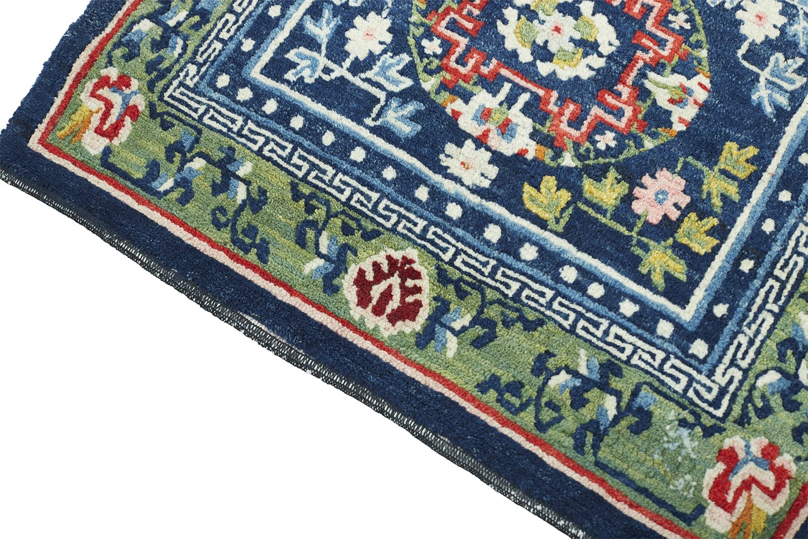 ANTIQUE TIBETAN SITTING RUG 2' 3" x 2' 1" Late 19th C Rug Detail 1
