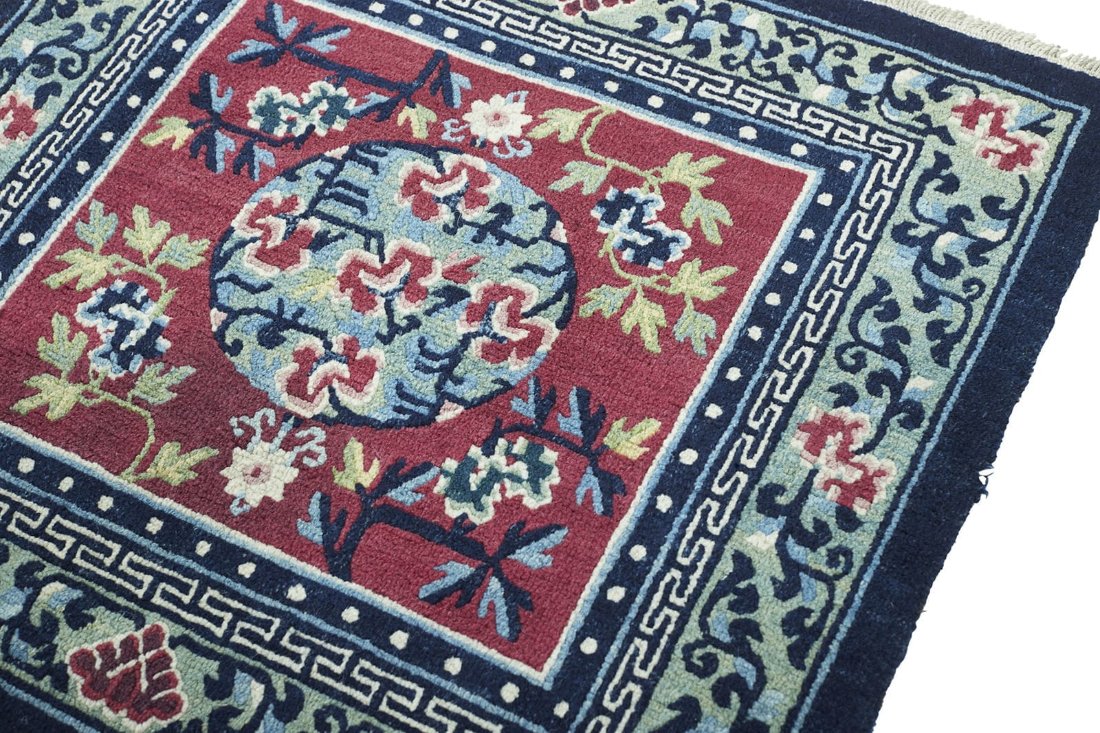 ANTIQUE TIBETAN SITTING RUG 2' 4" x 2' 1" 19th C Rug Detail 2