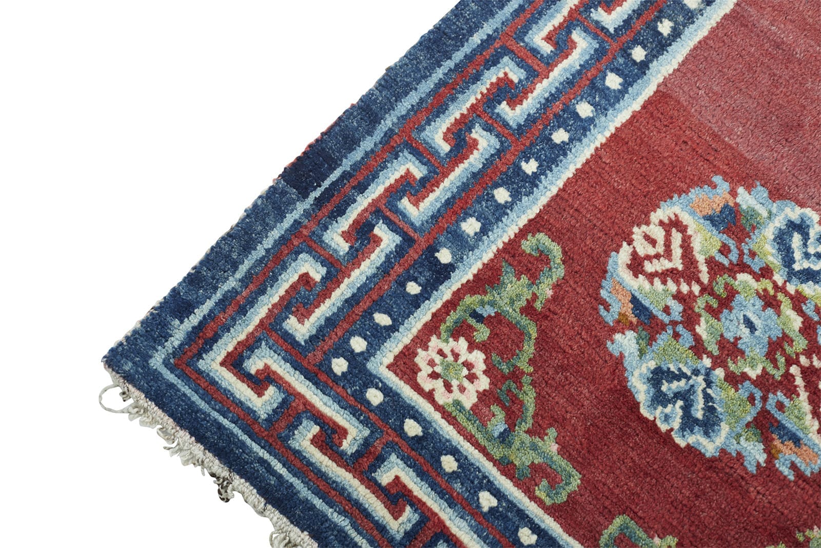 ANTIQUE TIBETAN TSANG-DHRUM 2' 4" x 4' 8" Mid 20th C Rug Detail 2