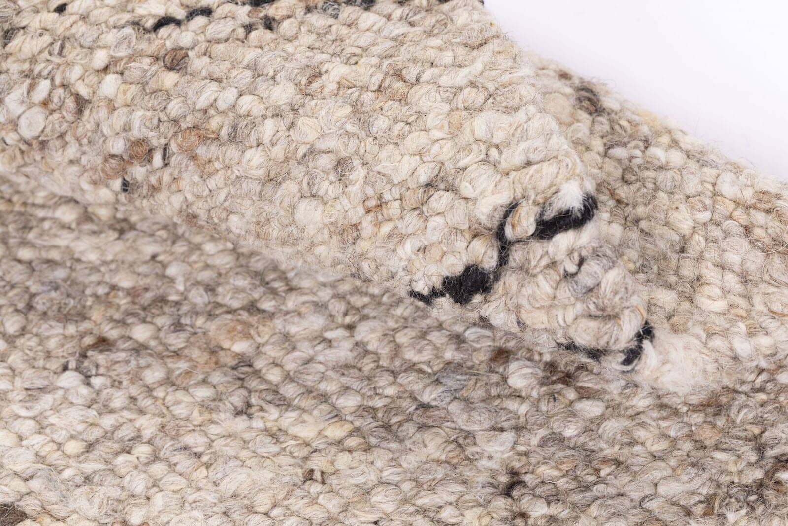 detail image of Plainweave Heather Grey wool area rug