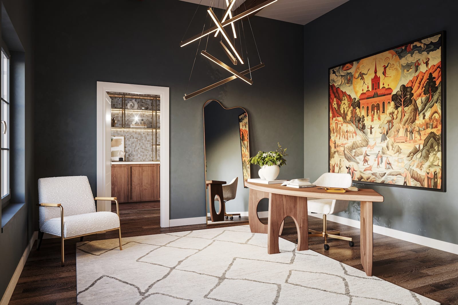 SHOWA WHITE BLACK Rug room-image