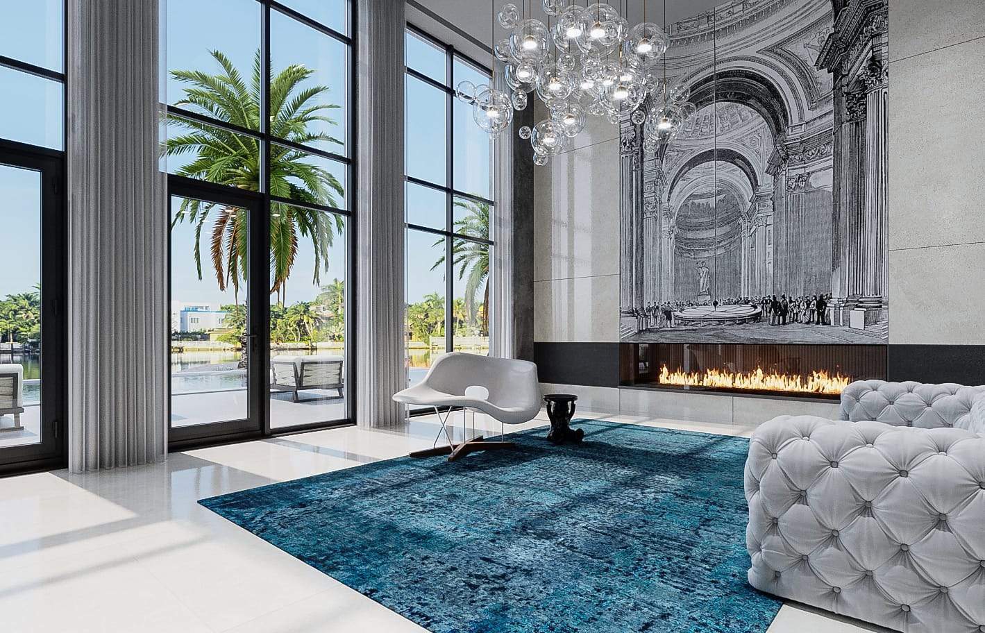 CITY LIGHTS AQUA Product Tufenkian Artisan Carpets Lifestyle room-image