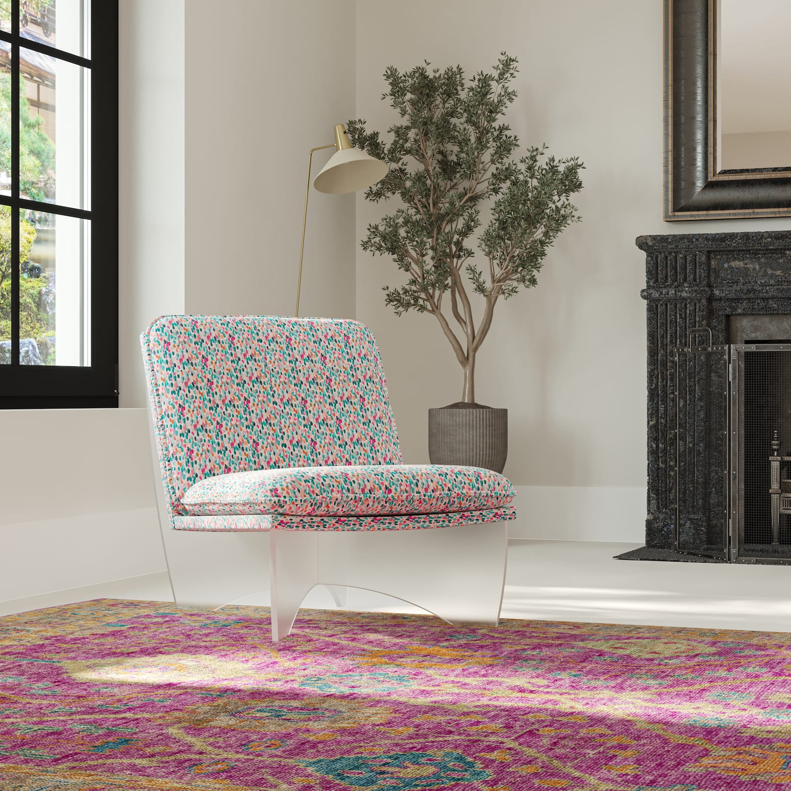 Donegal III Pink area rug sitting room-image