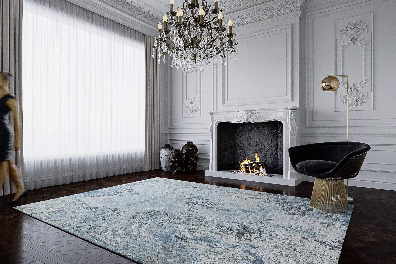 FOUNDRY CORNFLOWER Product Tufenkian Artisan Carpets Lifestyle room-image