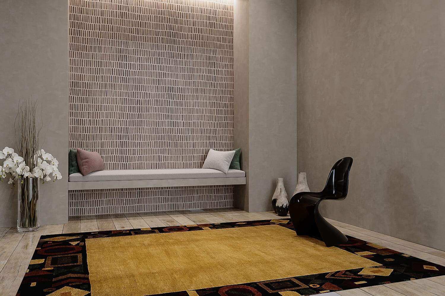 GEOMETRY CORNSILK Product Tufenkian Artisan Carpets Lifestyle room-image