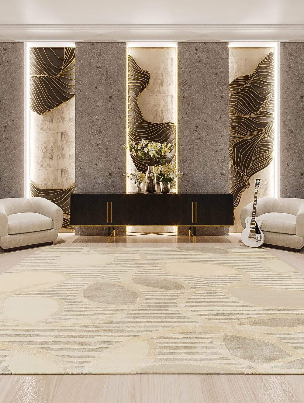 IONE SILVER MOON Product Tufenkian Artisan Carpets Lifestyle room-image