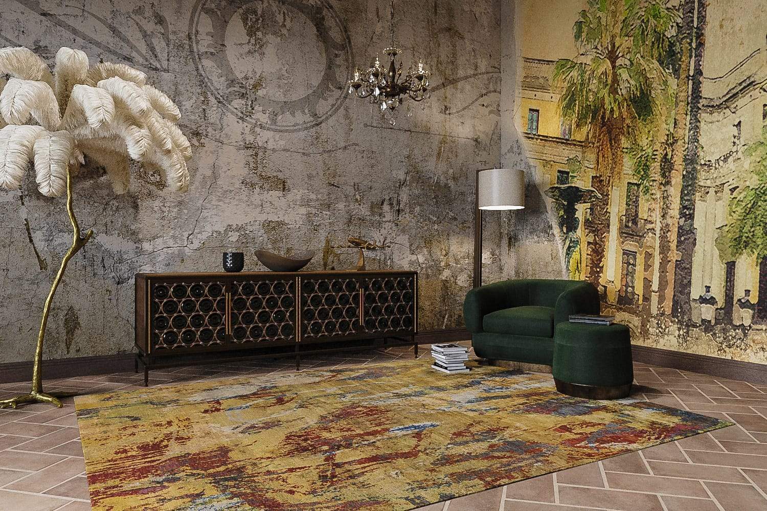 KINETIC TANGERINE Product Tufenkian Artisan Carpets Lifestyle room-image