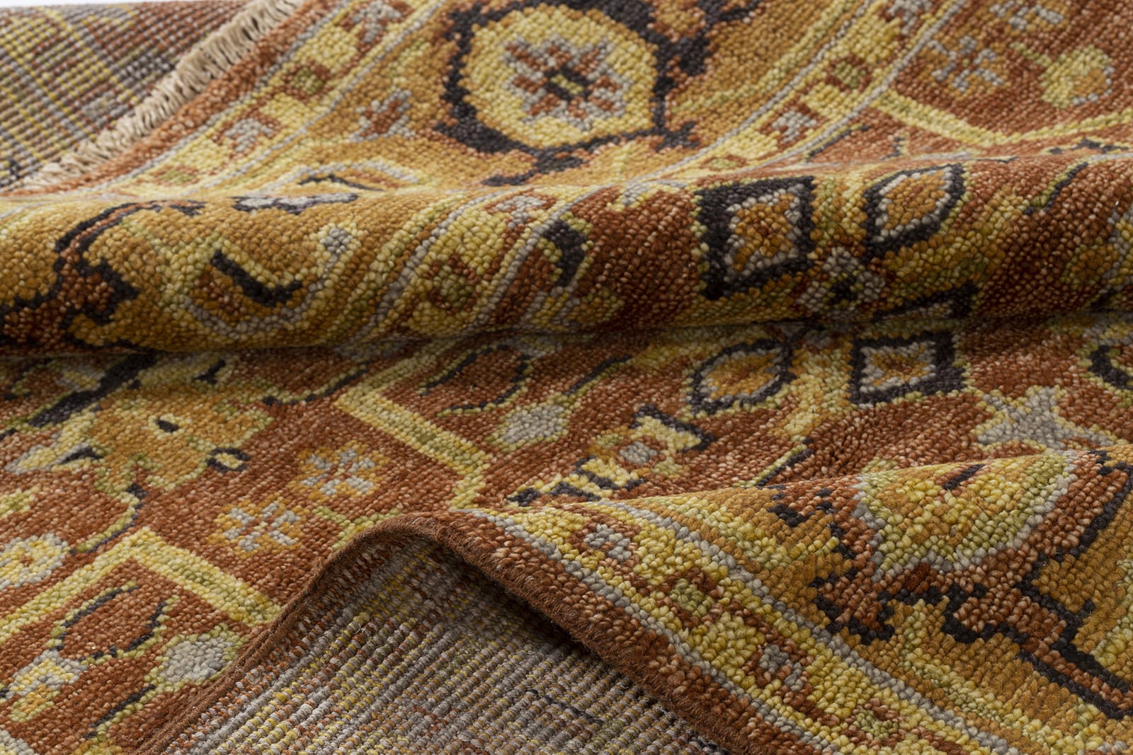 detail image of Persian Lattice Cognac hand knotted area rug design by Tufenkian