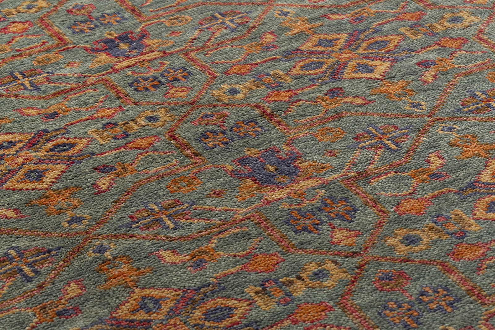 detail image of Persian Lattice Paprika hand knotted area rug design by Tufenkian
