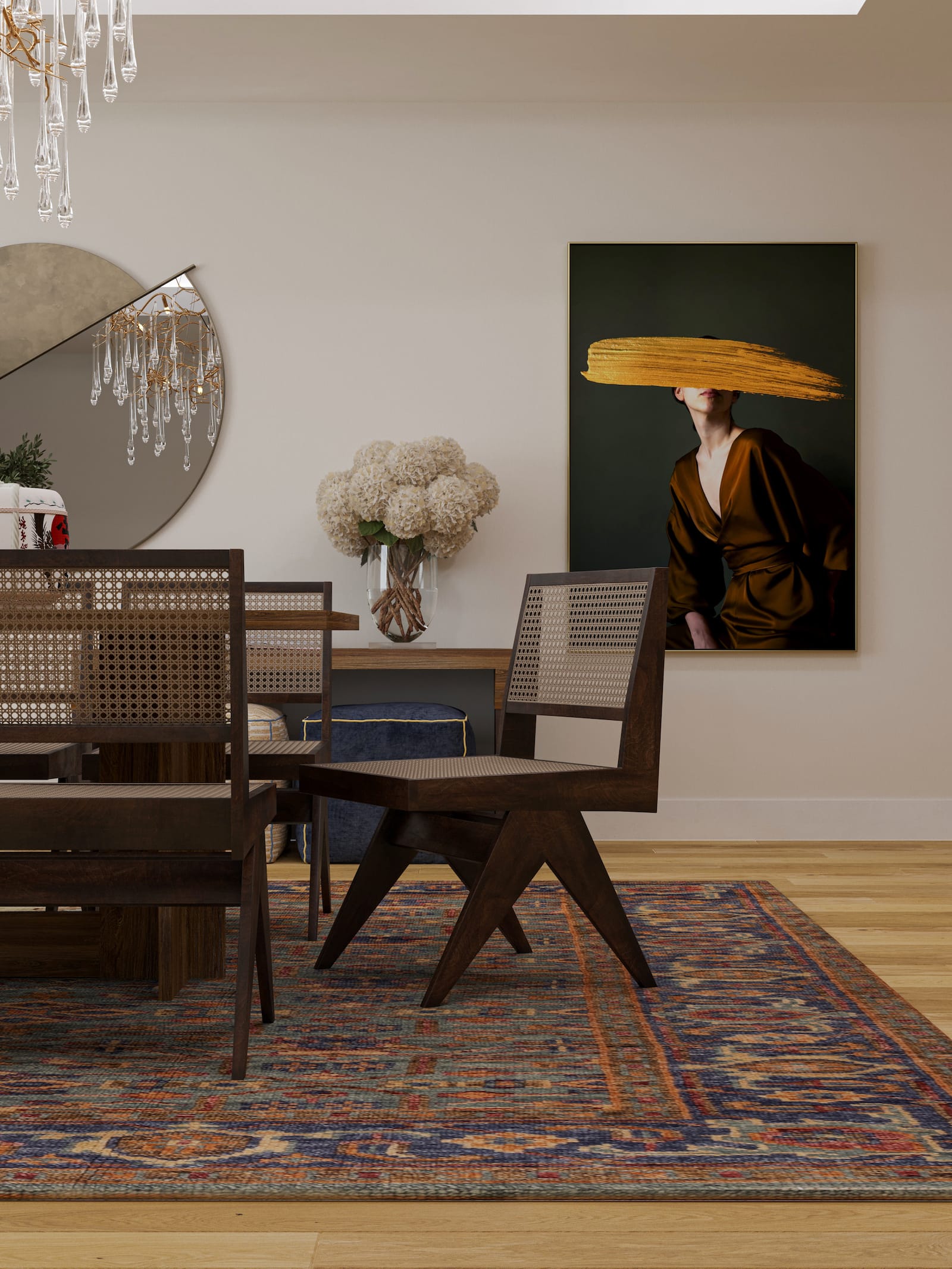 PERSIAN LATTICE PAPRIKA installation luxury dining room-image