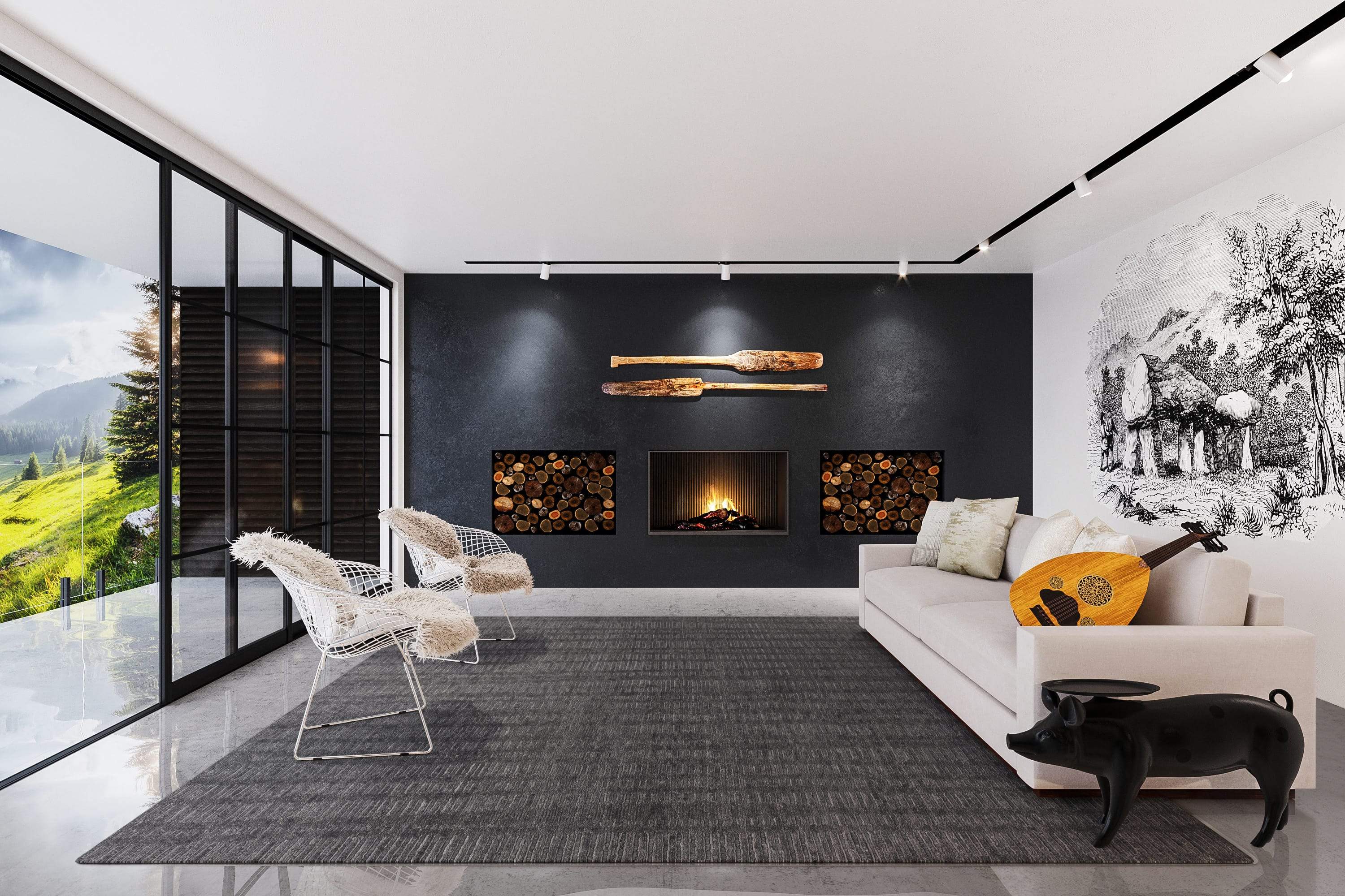 RAYS II LIGHT CHARCOAL Product Tufenkian Artisan Carpets Lifestyle room-image