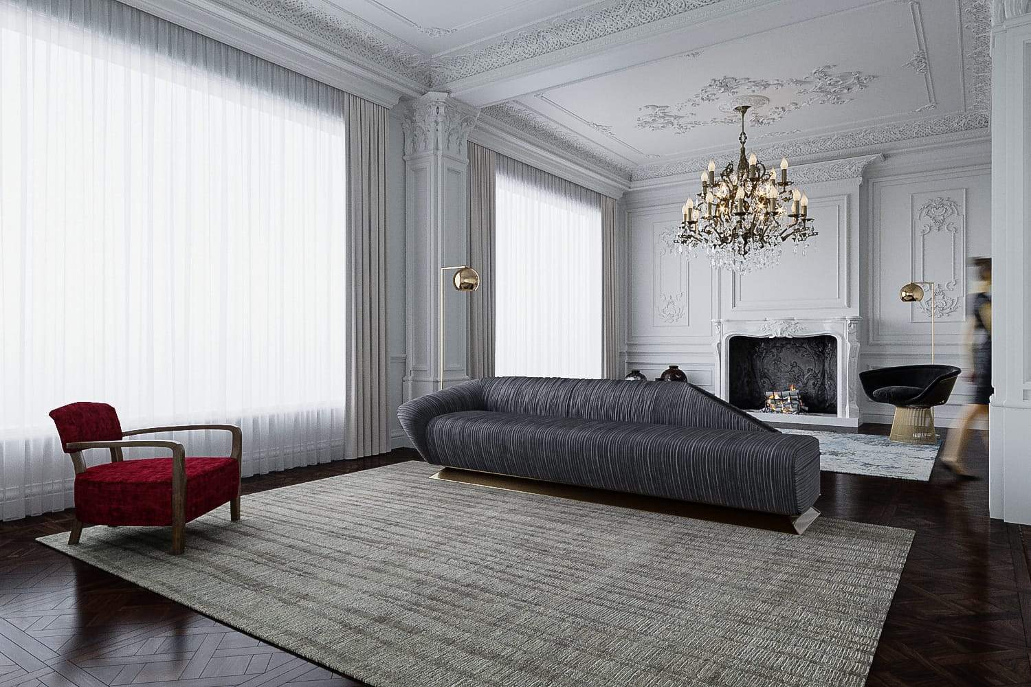 RAYS SOFT BROWN Product Tufenkian Artisan Carpets Lifestyle room-image