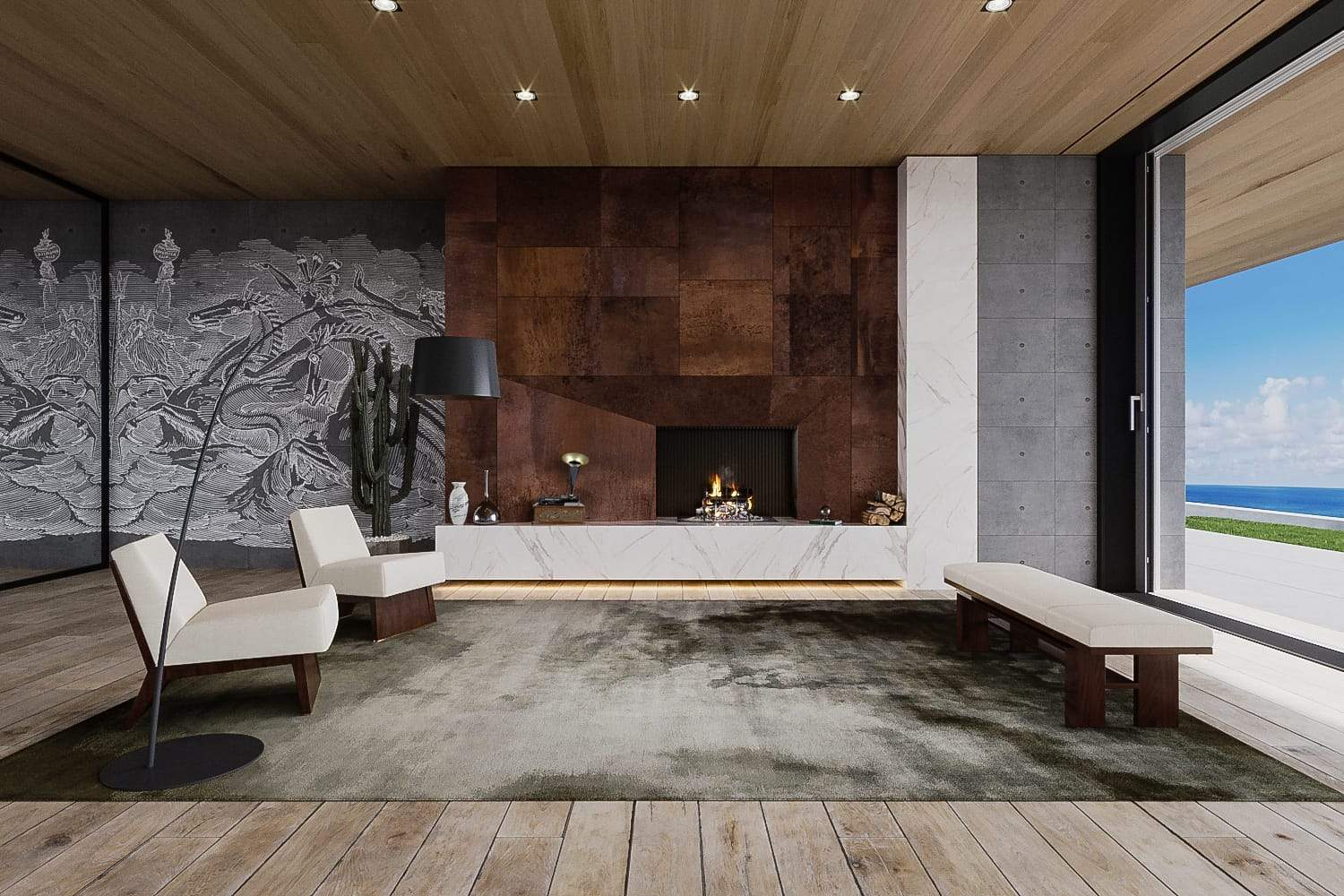 SKY CHARCOAL Lifestyle room-image Tufenkian Artisan Carpets