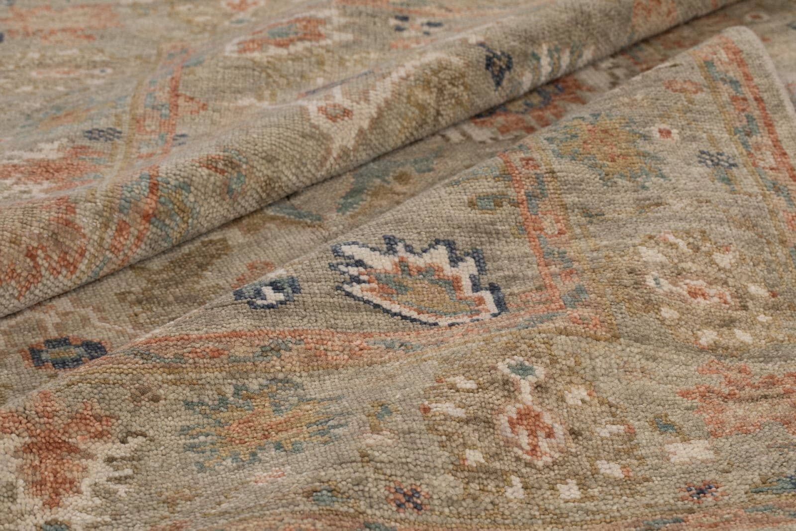 detail image of Van Light Sage hand knotted area rug