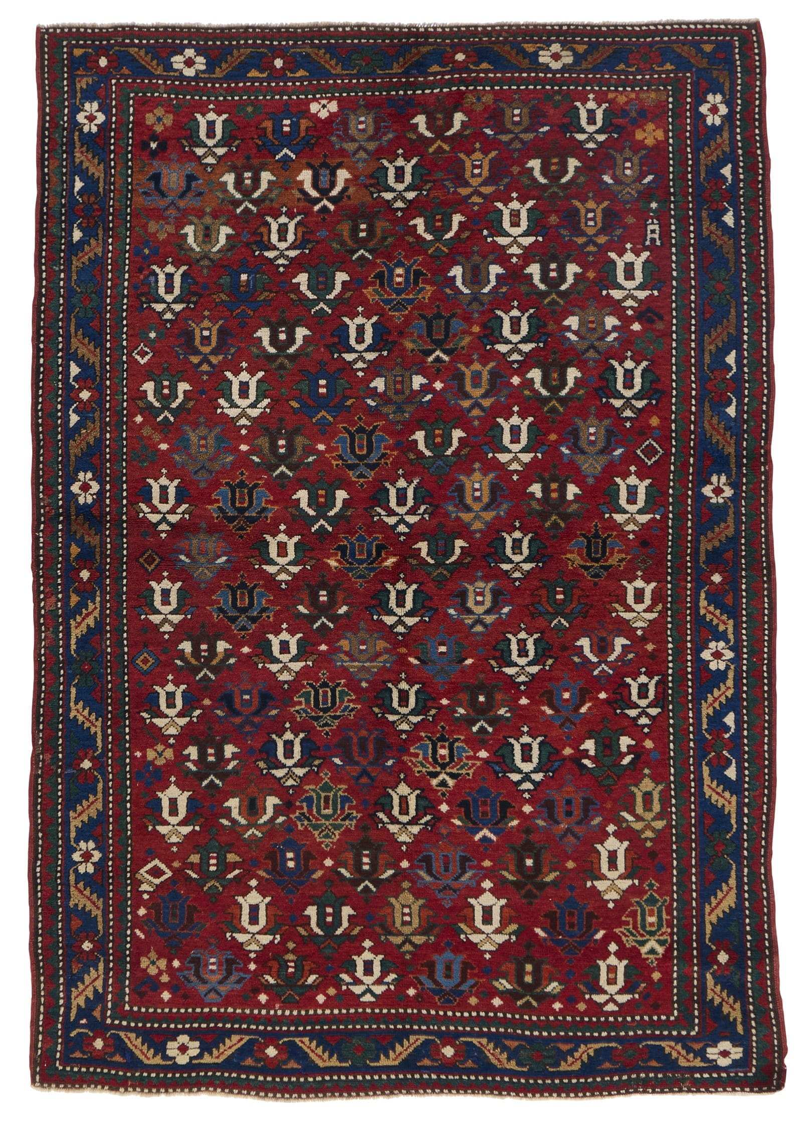 KARABAGH ANTIQUE RUG (END 19TH C.) 4' 8" X 6' 9"