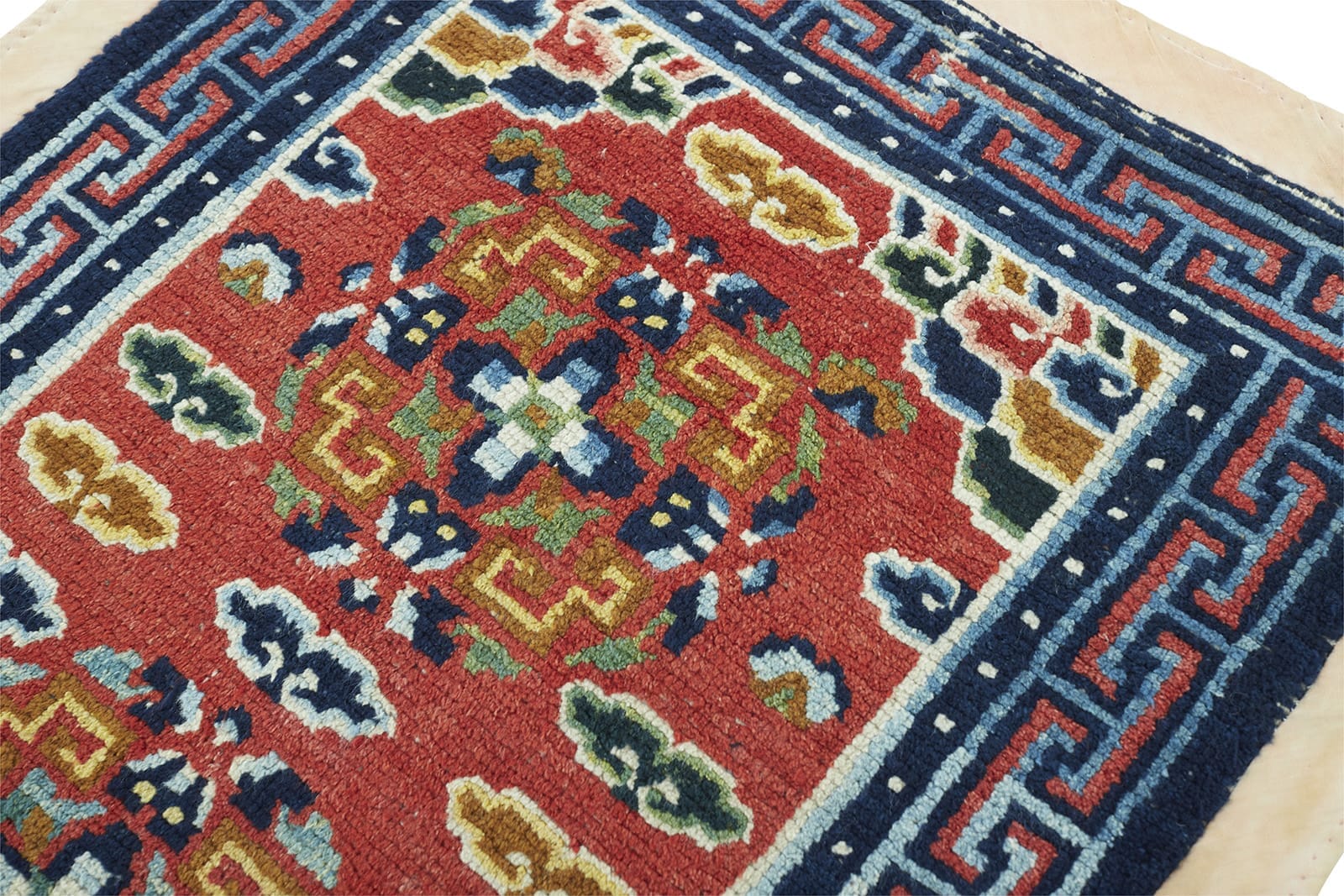 ANTIQUE TIBETAN KHADEN 2' 8" x 4' 10" 19th C Rug Detail 2