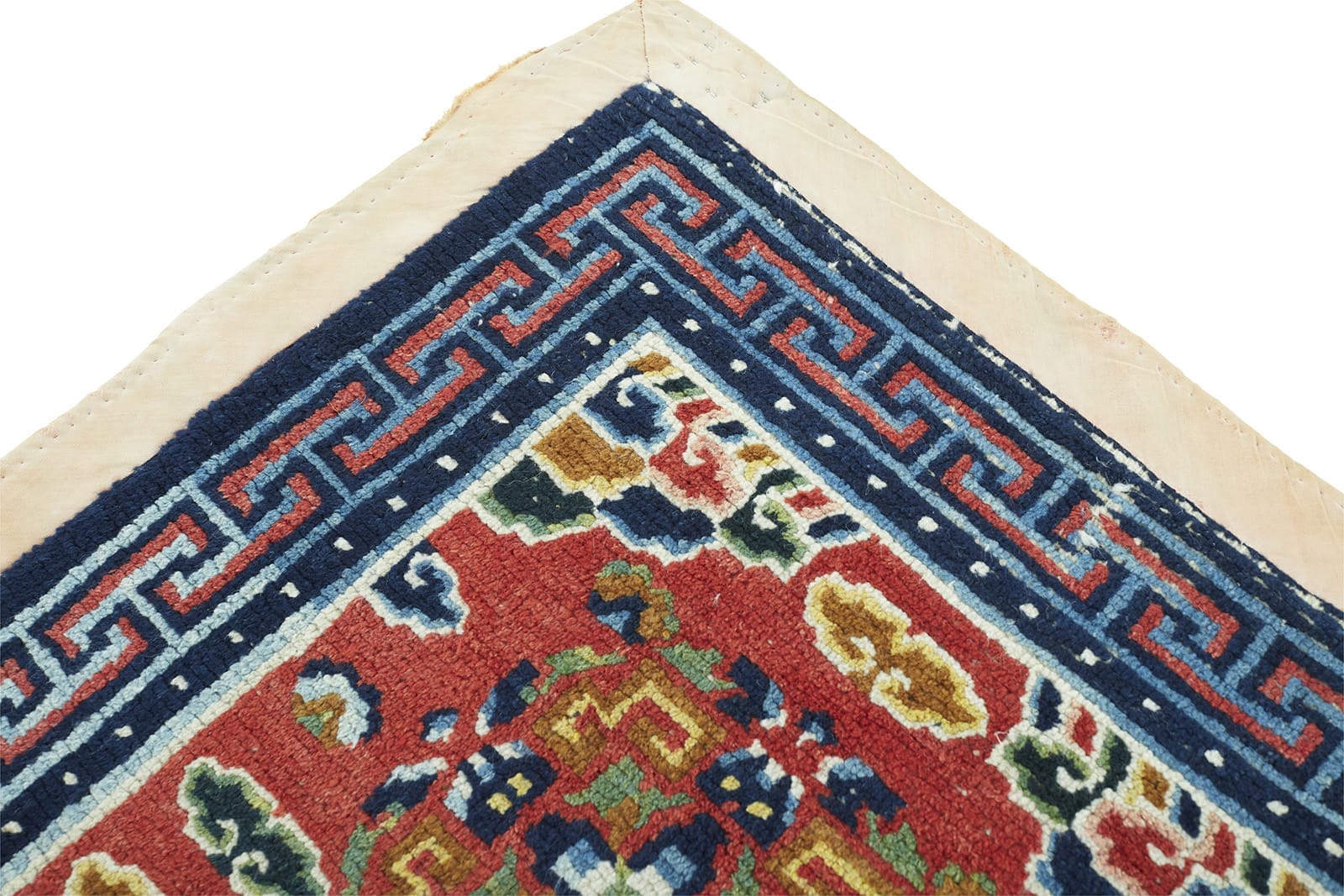 ANTIQUE TIBETAN KHADEN 2' 8" x 4' 10" 19th C Rug Detail 4