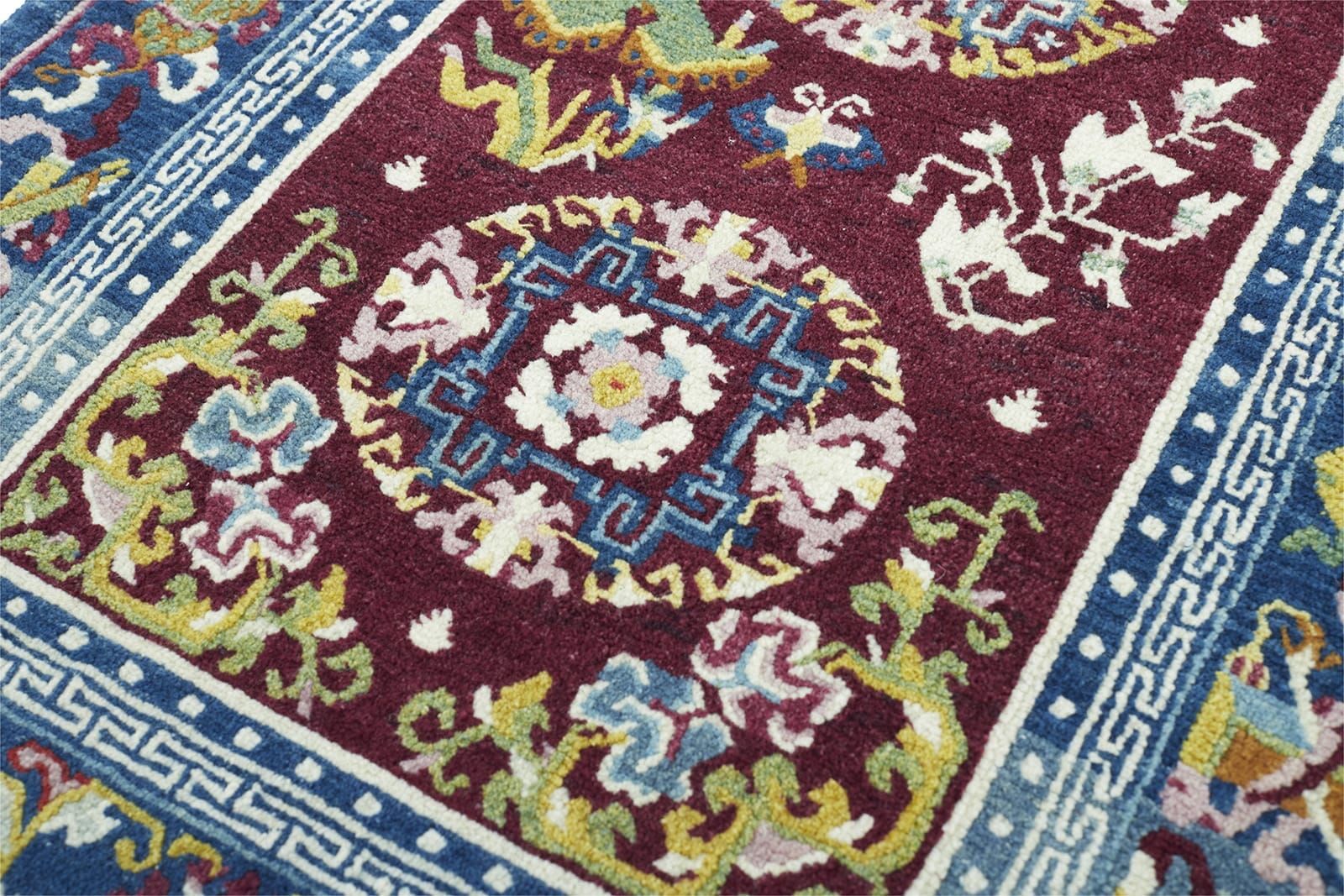 ANTIQUE TIBETAN KHADEN 2' 7" x 4' 11" 19th C Rug Detail 1