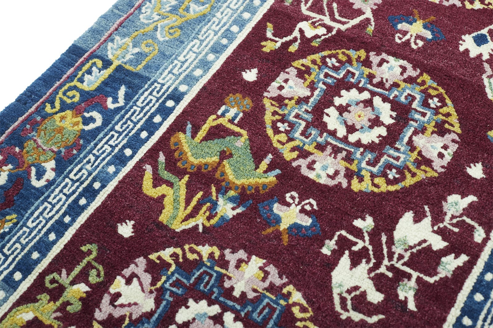 ANTIQUE TIBETAN KHADEN 2' 7" x 4' 11" 19th C Rug Detail 2