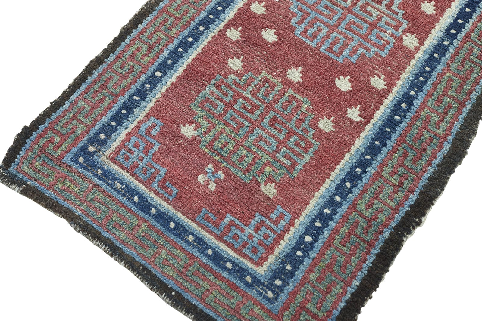 ANTIQUE TIBETAN RUNNER/ PRAYER RUG 1' 10" x 7' 2" 19th C Rug Detail 2