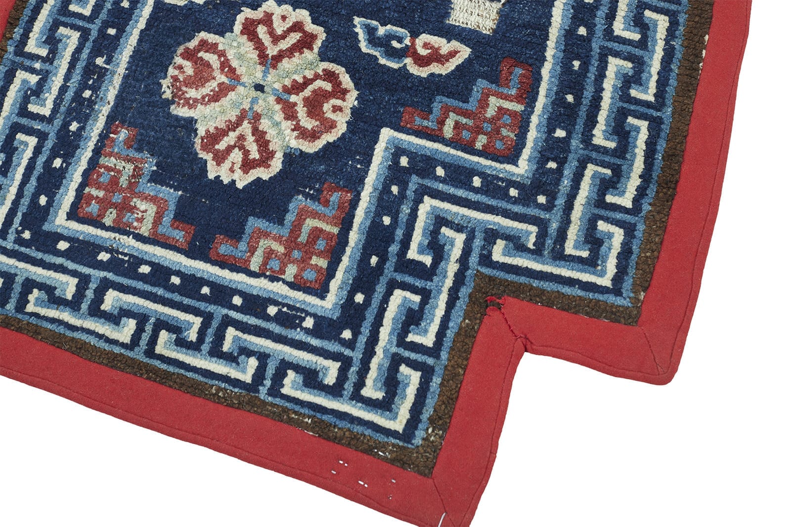 ANTIQUE TIBETAN SADDLE RUG 2'  x 5' 1" 19th C Rug Detail 1