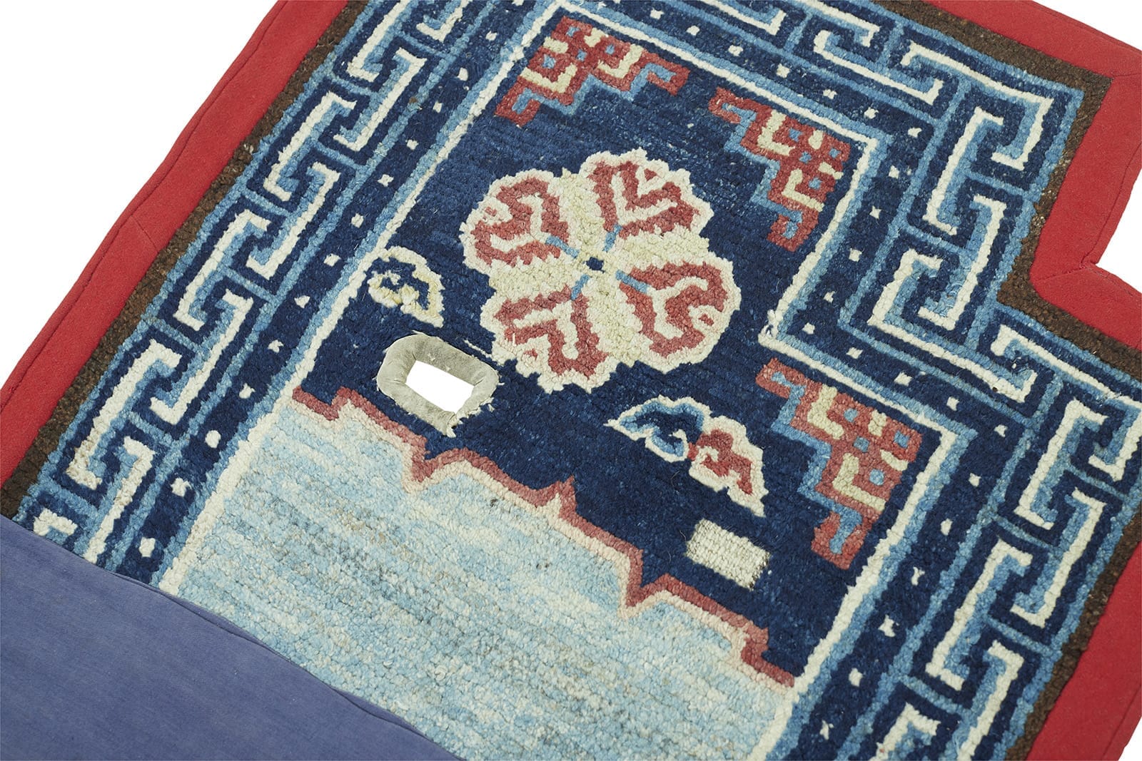 ANTIQUE TIBETAN SADDLE RUG 2'  x 5' 1" 19th C Rug Detail 3