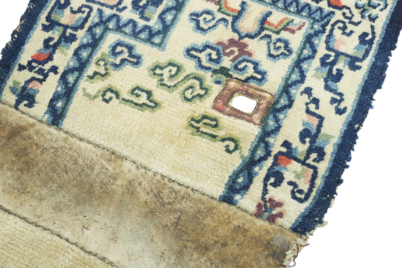 ANTIQUE TIBETAN SADDLE RUG 1' 10" x 3' 8" 19th C Rug Detail 2