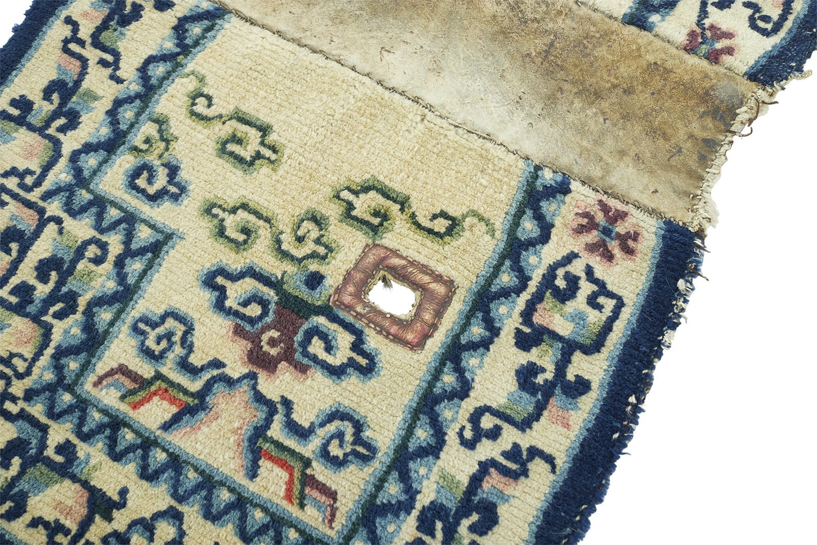 ANTIQUE TIBETAN SADDLE RUG 1' 10" x 3' 8" 19th C Rug Detail 4