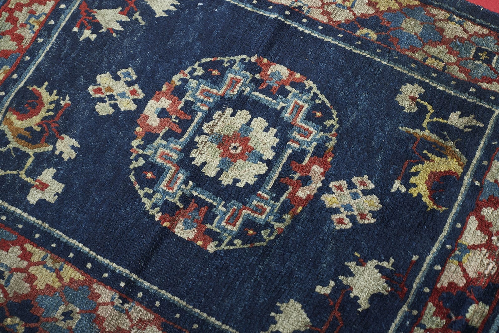 ANTIQUE TIBETAN SITTING RUG 2' 1" x 2' 5" 19th C Rug Detail 1
