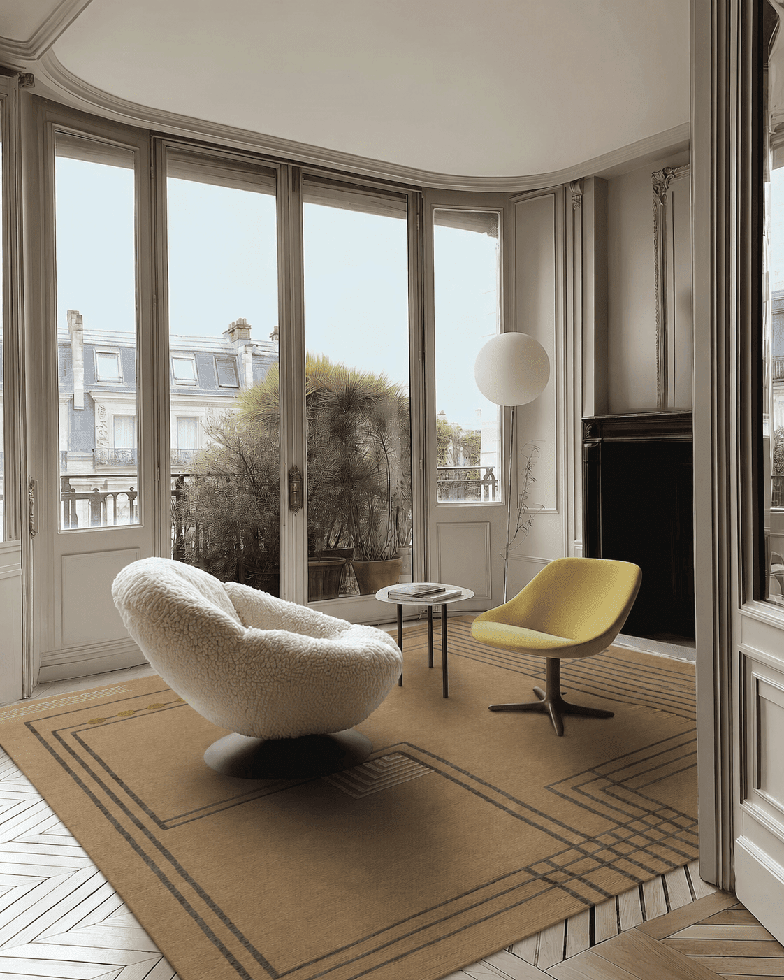 ELVIS OAK installed in an elegant Parisian apartment