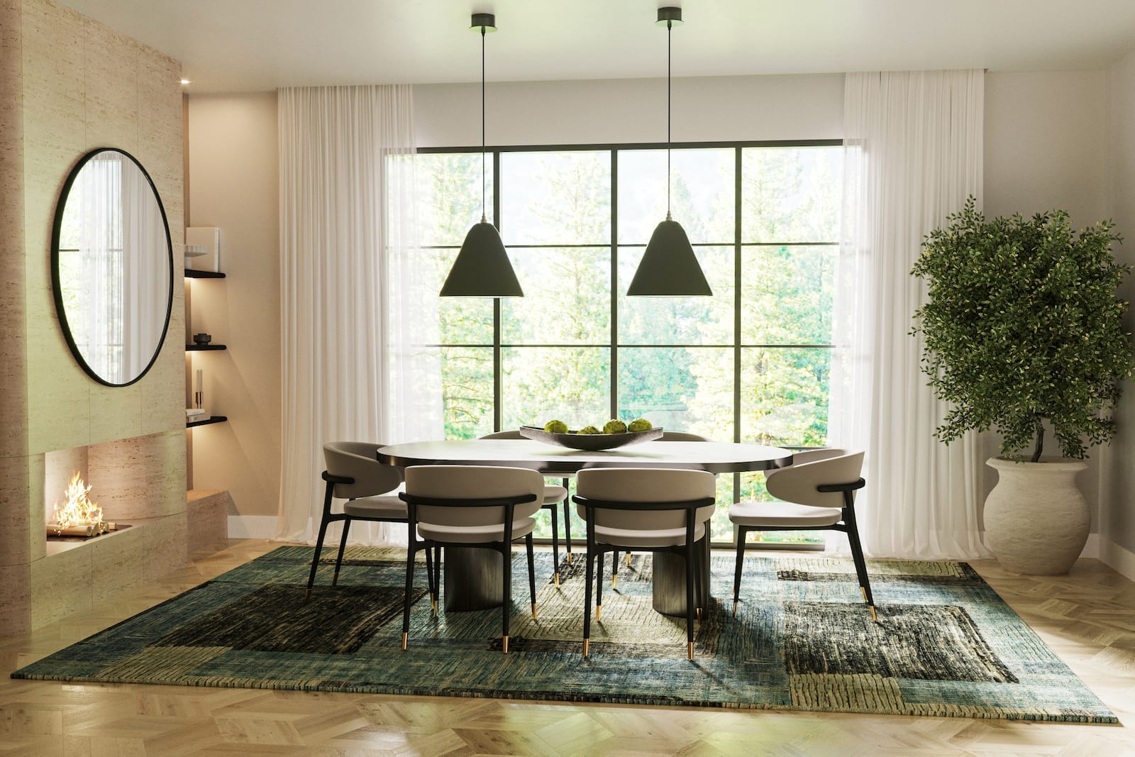 FACADE II AZURE Products Tufenkian Artisan Carpets Lifestyle room-image
