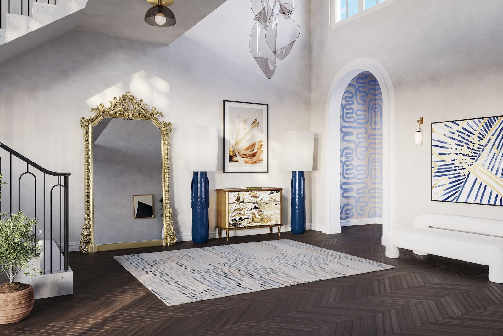 Spangle Ocean Grey rug room-image