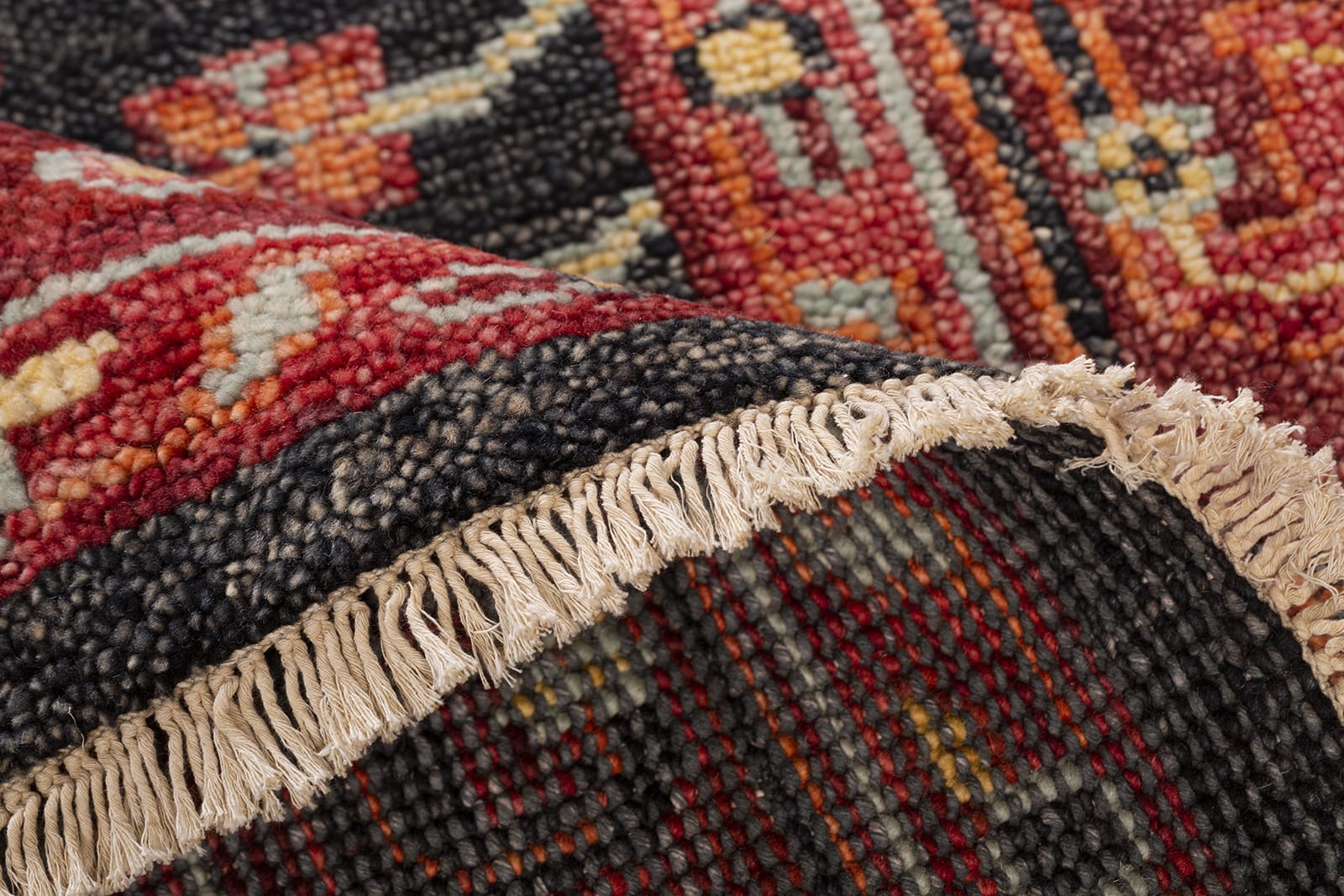 detail image of Bidjar II Charcoal Rust hand knotted area rug design by Tufenkian